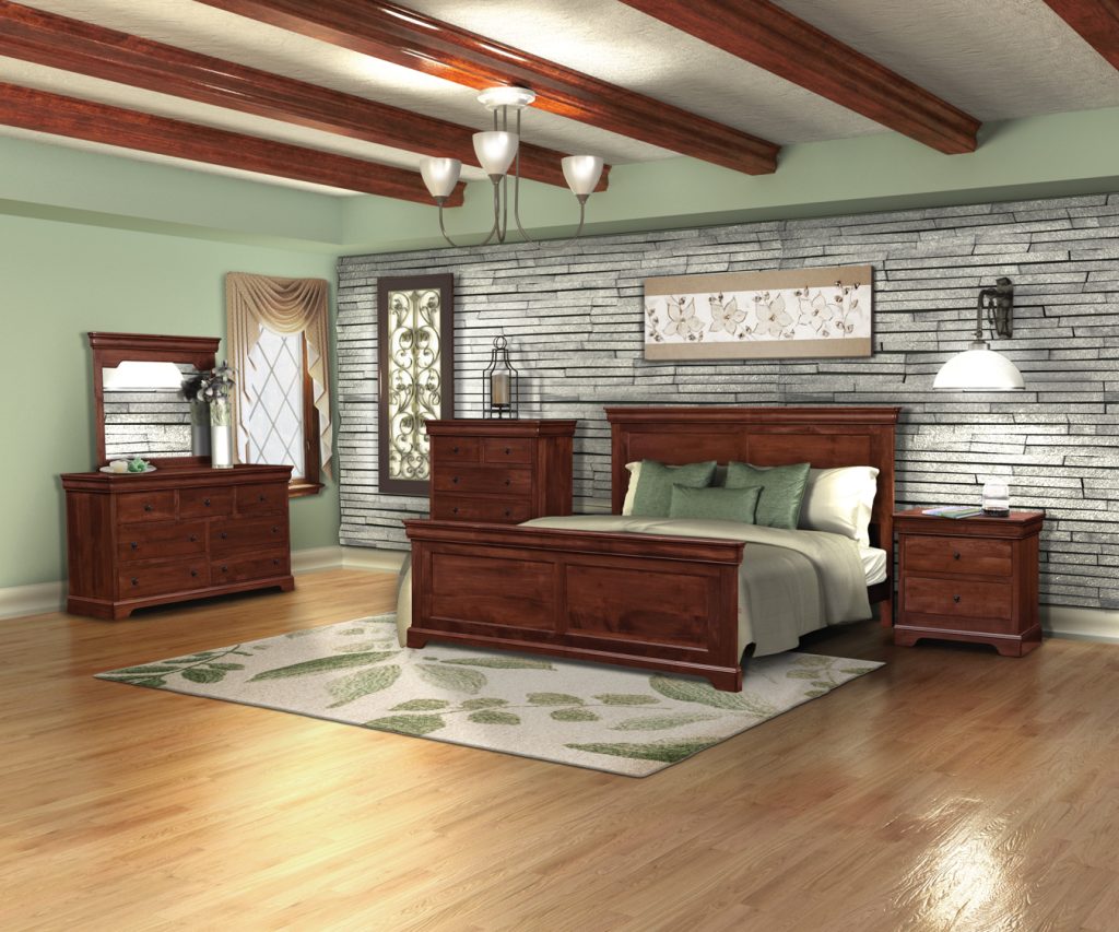 Traditionally styled bedroom suite, hand crafted by Amish craftsman in Holmes county, Ohio.