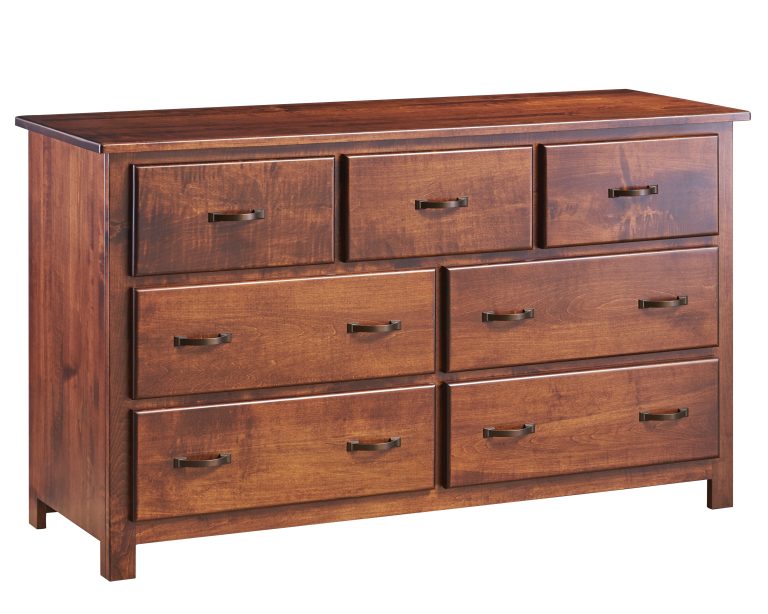 7 drawer dresser, solid hardwood, water resistant finish