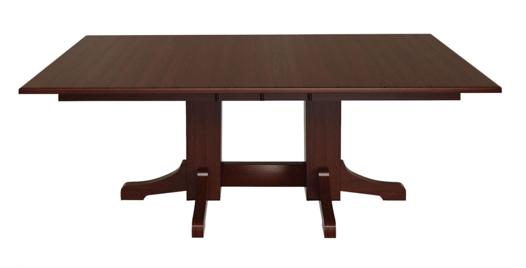A double pedestal table designed in the mission style.