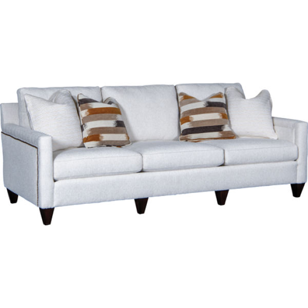 Contemporary sofa with modern elements. Made in USA sofa with accent pillows